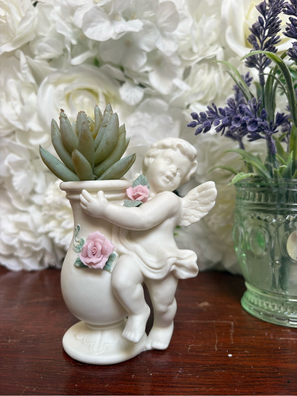 Vintage Porcelain Cherub Planter